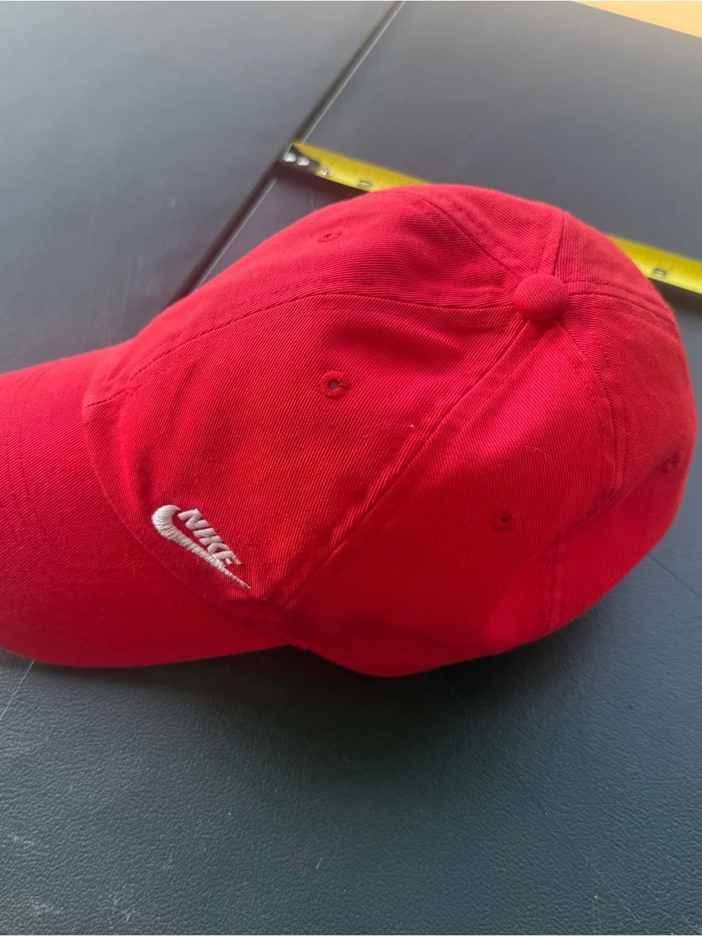 Nike Red Baseball Cap with White Swoosh